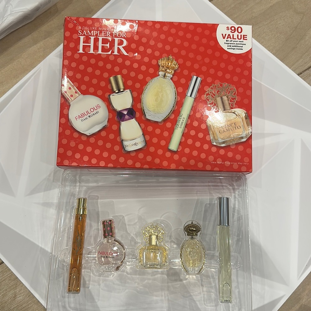 DELUXE MINI FRAGRANCE SAMPLER 5 different fragrances NIB! Never used!